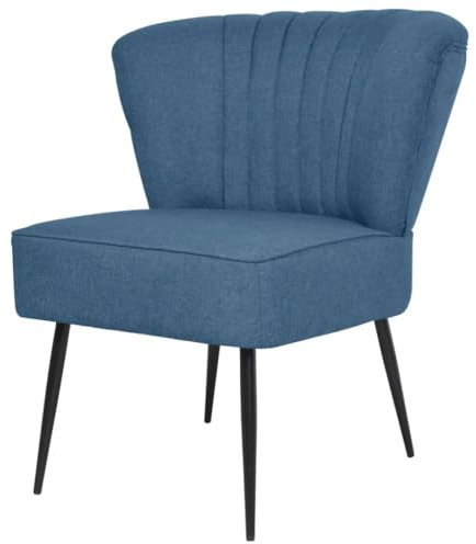 CINDERFUL Cocktailstuhl Blau Stoff,Stylischer RetroCocktailsessel in Blau für EIN gemütliches Wohnzimmer Möbel Wohnzimmer