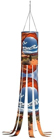 SABFWF Windsack mit Arches Nationalpark-Standard-Druck, saisonaler Windsack, für Herbst, Winter, Thanksgiving, Outdoor und Geister-Thema, Windsack mit Stange
