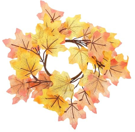 Amosfun rustikale Wanddekoration wandverkleidung wanddeckoration Dekoration für den Balkon Tür Kranz Künstlicher Herbstkranz herbstdeko draußen herbstkranz Herbstgirlande Seidenblume