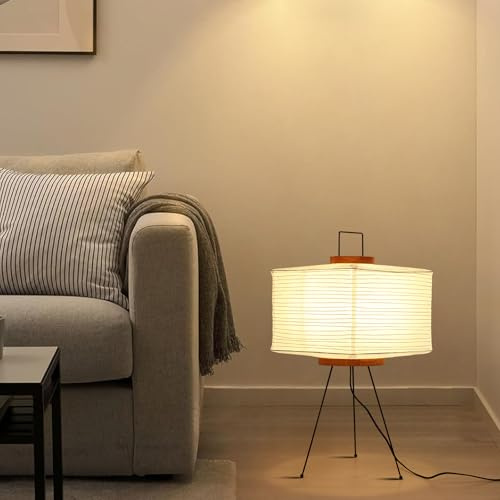 CMHSYTKE Noguchi Paper Floor Lamp, Akari Rice Paper Floor Lamp for Wabi Sabi Decor, Ideal for Bedside, Living Room, and Japandi Décor (Japanese)