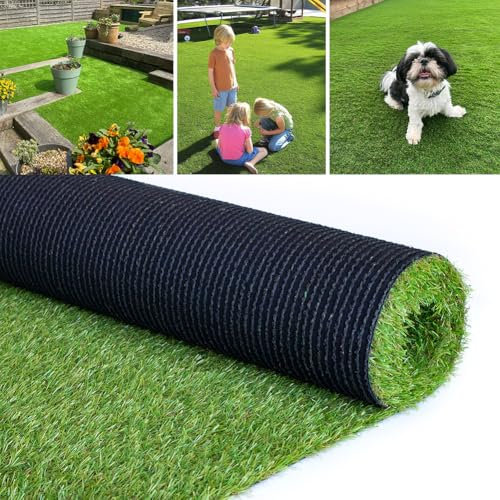 Petgrow Herbe artificielle pour animaux de compagnie, 1 m × 2 m, hauteur de l'herbe : 20 mm, système d'auto-drainage durable, faux tapis de gazon, simulation naturelle pour terrasse, balcon, extérieur