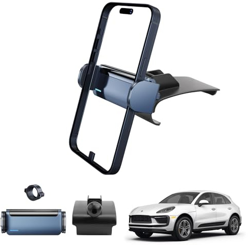 Coleya Support de Téléphone Voiture Compatible avec Porsche Macan 2015-2024, Porsche Macan Accessoires Support de Téléphone Electrique, Rotation à 360°, Compatible avec Tous Smartphones 4-7