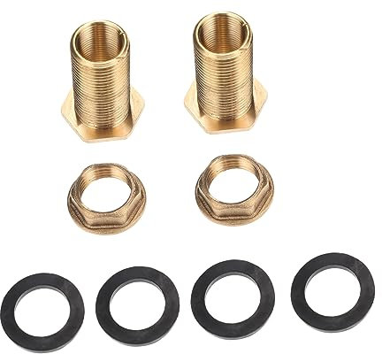 Gatuida 2pcs Brass Water Tank Connector Fitting Hose Adapter Male and Female Threads for Garden Water Storage Tanks Includes Gaskets