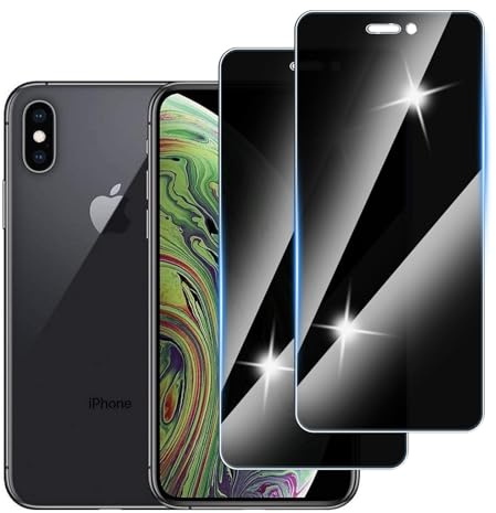 Hirshen [2 Stück] Sichtschutzfolie für iPhone X/XS iPhone 11 Pro Panzer Schutz Glas, Anti-Spähen Privatsphäre Schutzfolie, 9H Härte, Anti-Kratzer, Bläschenfrei,Anti-Spy