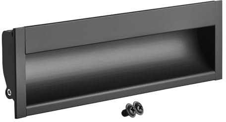 SOTECH Tirador para empotrar EL-12 162 x 47,5 mm Distancia entre taladros (BA) 128 mm tirador de aluminio negro mate Tirador de mueble para empotrar