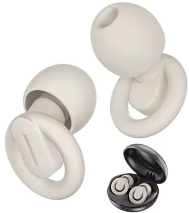 Somnio Noise Reduction Ear Plugs for Sleep, Snoring, and Focus | Best Earplugs to Block Out Snoring | Custom Fit Sleeping Earplugs with 32dB Noise Reduction (White, S,M,l,XL)