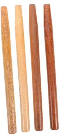 Happyyami 4pcs Wooden Handle for Garden Tools Hand Tool Handle Replacement Ergonomic Grip for Shovel and Hoe Use in Gardening