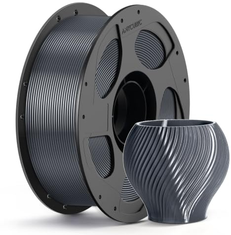 ANYCUBIC PETG Filament 1,75mm, Hohe Zähigkeit, Hoher Glanz, Textur Silber | Geringe Verzugneigung und hervorragende Schichthaftung, Passt für die meisten FDM Drucker