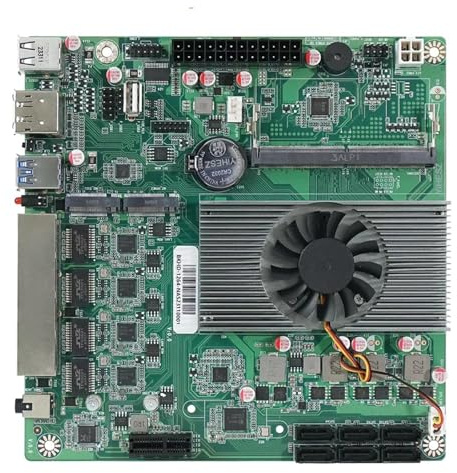 Carte mère NAS N100 DDR5 6 x SATA3.0, 4 x I226 2,5 GHz, ITX 17 x 17 cm, 2 x M.2, 1 x PCIE, for routeur Logiciel, Serveur de Stockage NAS DIY(Motherboard+CPU+RAM)
