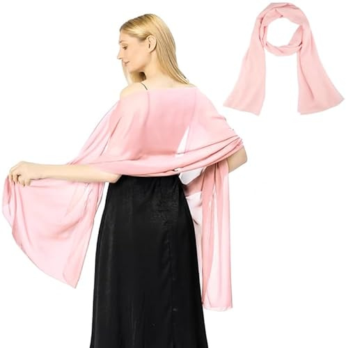 Maxmoc Stola Damen Festlich,Chiffon Schal,Elegant Stola für Abendkleid | Leicht Multifunktionstuch für Abendkleider Brautkleider Sommer Hochzeit(200 X 70 cm)