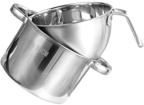 Cabilock Stainless Steel Double Boiler Melting Pot Inner Bowl Outer Pot Heat Resistant Butter Cheese Chocolate Melting Bowl with Dual Pour Spouts for Cooking and Candy Making
