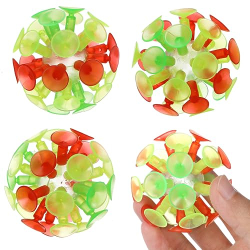 Milisten 4 Piezas de para Luminoso con Ventosa Pelota Rebotadora para Fiesta y Infantil