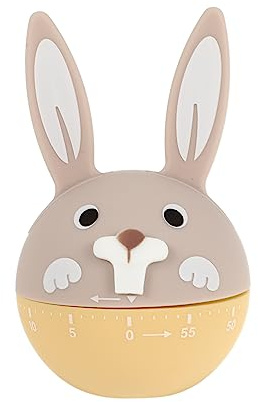 FUNNETOYU Timer Da Cucina Meccanico a Forma Di Coniglio, Strumento Di Gestione Del in Plastica, Timer Per Bambini Per Cucina, Ufficio e Giochi Da Tavolo, Promemoria Di Cottura Divertente