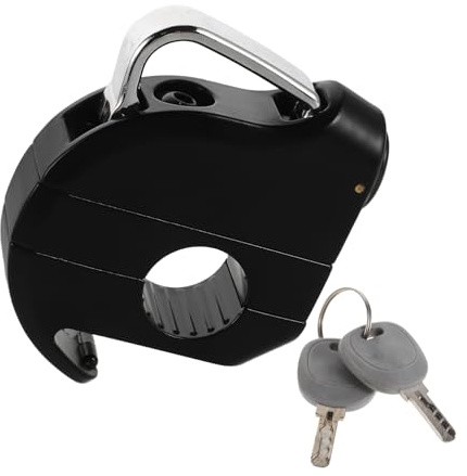 CLISPEED Candado de Casco para Moto con Gancho de Almacenamiento Cerradura de Seguridad Antirrobo de Aleación de Aluminio Resistente para Manillar de Motocicleta y Scooter Instalación y