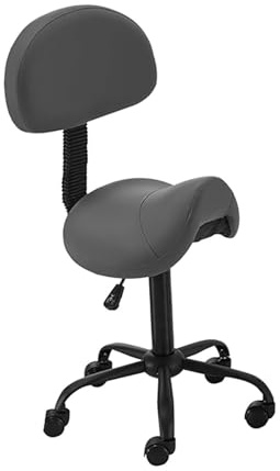 FXLUHAY Silla de Montar con Taburete de Altura Ajustable, Silla de SPA con Soporte Lumbar de Cuero, Silla giratoria ergonómica con Ruedas for Tienda, hogar y Oficina.
