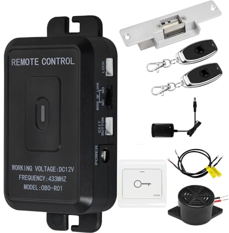 AccessShield Sistema de control de acceso inteligente AccessShield con 2 controles remotos, botón de interruptor de puerta y cerradura eléctrica para casa, hotel y oficina.
