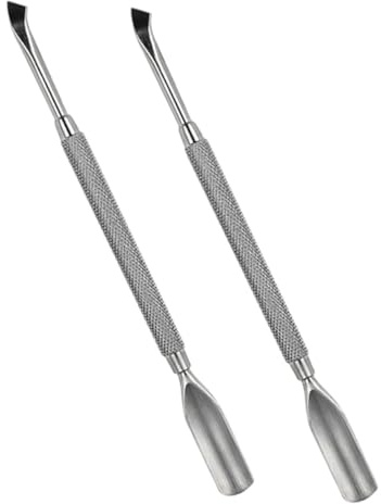 ELAYARD 2 piezas Empujador Cutícula Acero Inoxidable Doble Punta Herramienta Multifuncional para Manicura y Pedicura Profesional