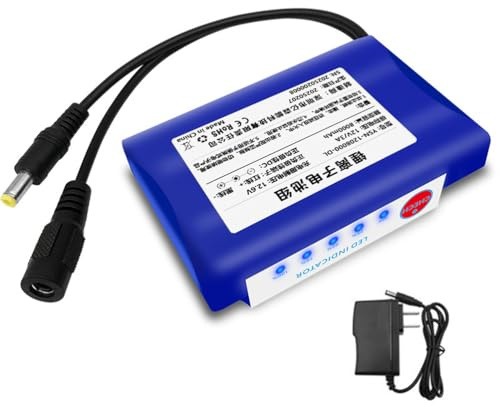 HJGHY Batería portátil Recargable de Iones de Litio de polímero de 12 V y 8000 mAh con Cargador y Pantalla de energía para lámpara Solar de pulverización eléctrica.
