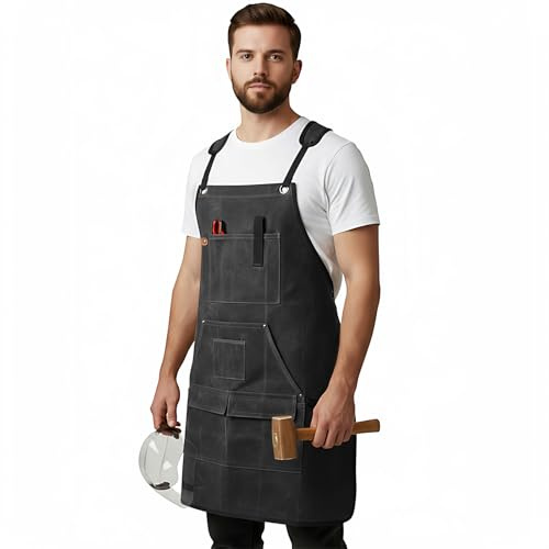 Sneulletoys Workshop Welding Tool Aprons for Men and Carpenters (Black)