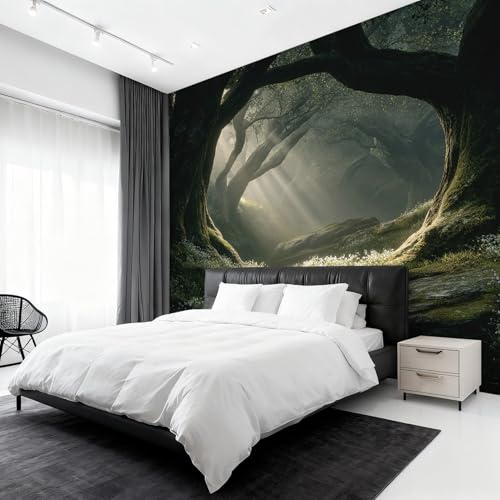 Générique Papier Peint Forêt Enchantée, Motif Papier Peint Intissé Panoramique Arbre Fantastique 300x210 Wallpaper Pour Salon Chambre Deco Murale W&76