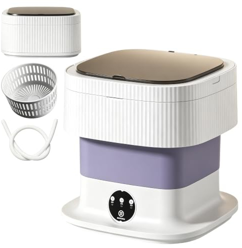 Mini lavatrice pieghevole da 10 l | Touch screen e 3 modalità di lavaggio, piccola lavatrice portatile per campeggio, viaggi e piccoli appartamenti