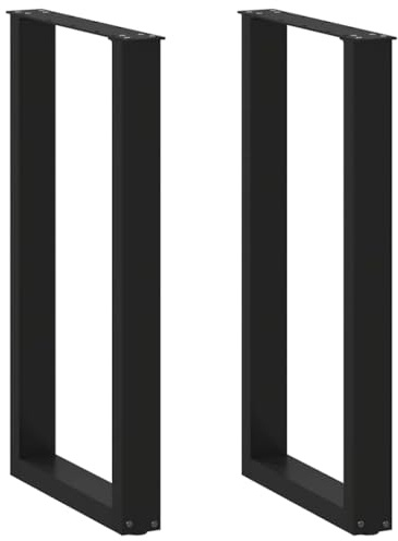 Yisssmeng Bartischbeine U-Form 2 STK. Schwarz 40 x 90-91 cm Tischkufen aus pulverbeschichtetem Stahl, robuste Stehtischbeine für DIY Bartische und Küchentresen, inklusive Montageschrauben