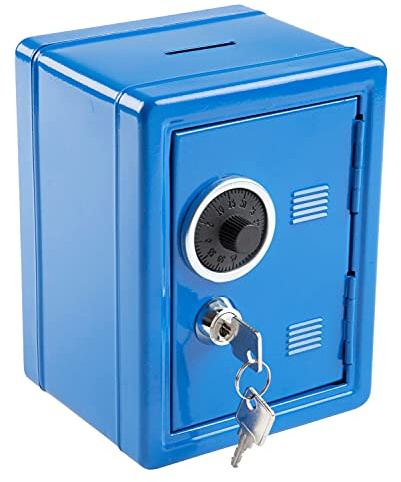 Idena 50036 - Coffre-fort économique, 120 x 105 x 160 mm, bleu, 1 pièce