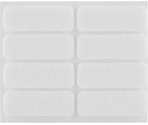 SECOTEC Filzgleiter selbstklebend | eckig 44x16 mm | weiß | 8 Stück