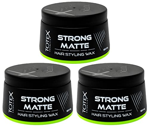 Totex Strong Matte Hair Styling Wax 3x150ml | Extra Strong Hold Hair Wax for Men & Women | Natural Matte Finish | Barber Quality Texture Paste | Long Lasting Definition | No Residue Styling