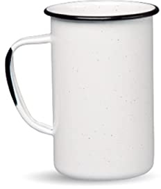 WARMCOOK CINSA-315633- Taza grande de acero esmaltado, diámetro 8 cm, 320 ml, color blanco