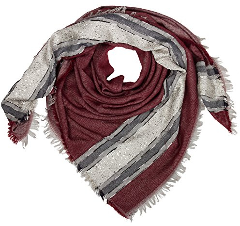Caspar SC471 Damen XXL Schal Tuch mit stylischem Pailletten Glitzer Webmuster, Farbe:weinrot, Größe:One Size