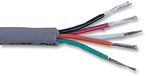 Copper, 5.31mm, Slate, LSZH, 6 Core, 7 x 0.255mm, 1176L Series, 100ft, 30.5m, 300V, 22AWG, Multicore Cable