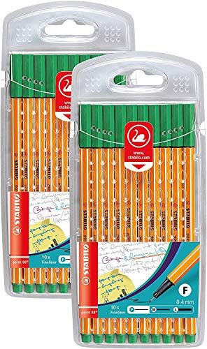 STABILO Fineliner point 88-2x 10er Pack - grün