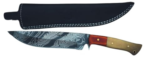 Perkin Coltello da caccia Damasco fodero - damasco lame e coltelli FBE111