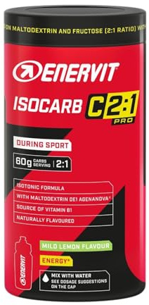 ENERVIT SPORT Isocarb 2:1 | Isotonisches Getränkepulver Elektrolyt Pulver mit 2:1 Ratio Kohlenhydratmischung Fruktose & Maltodextrin | Iso Drink zur regelmäßigen Einnahme beim Sport