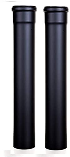 Pelletrohr schwarz linear Durchmesser 80 mm 25 50 100 cm schwarz für Rauchrohr (D80 mm H1000 - 2 Stück)