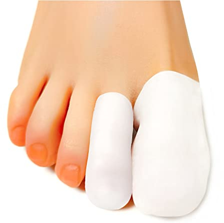 PrettSole 6 Paar Zehenschutz, Gel-Zehenkappen für Männer oder Frauen, Silikon-Maiskissen zur Linderung von Zehenschmerzen durch Reiben, verhindert Blasen, Hühneraugen, Hornhaut, Weiss/opulenter