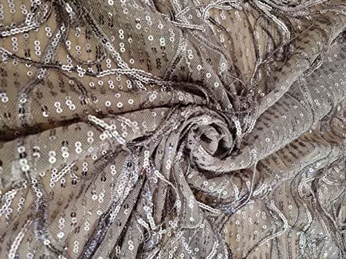 Tela Rejilla Lycra Crema, Secuencia de Cascada Completa, 58 Pulgadas de Ancho, FF39[3] por The Yard