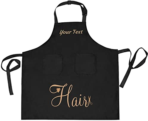CHIFIGNO Anpassade hårstylistförkläden unisex frisör smock justerbart frisörförkläde personliga hårstylist gåvor, Anpassad 20, one size