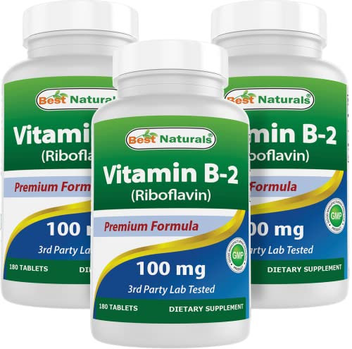 Best Naturals Vitamin B2 Riboflavin 100 mg 180 Tablets (180 Count (Pack of 3))