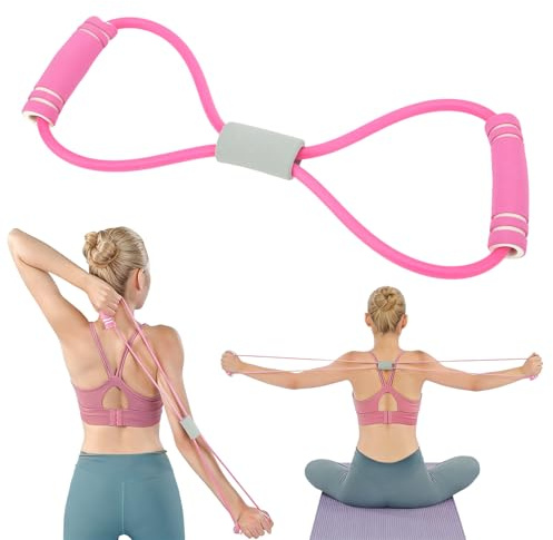 Abbildung 8 Widerstandsband, 8 geformte Yoga-Zugseil-Übungsbänder für Arme, Rücken, Schulter, Nacken, Dehnung, Yoga-Bänder, Übungsschleife