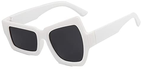 LOVIVER Neuheit Party-Sonnenbrille, UV-Schutz, Retro, asymmetrisch, Unisex, Kunstharz, trendige Sonnenbrille, Brille für Herren, Strandparty, Geschenk, Weiß