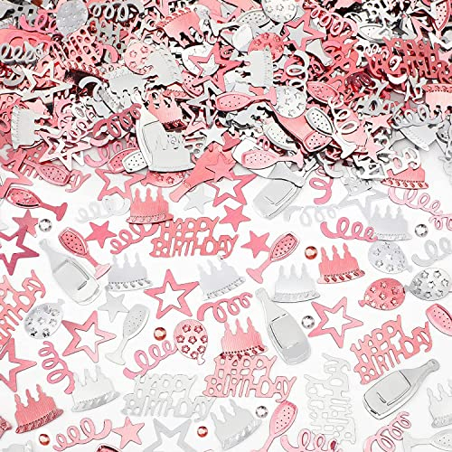 BURGEON Konfetti Geburtstag Tischdeko, Happy Birthday Konfetti Roségold, Streudeko Geburtstag Deko Mädchen Junge Kinder für Geburtstage Partys, Roségold,15g