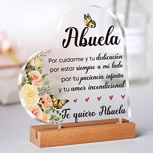 Regalo Abuela, Placa Acrílica para Abuela, Regalo Abuela Cumpleaños, Regalos Abuela Navidad, Regalo para Abuela, Abuela Regalo Original, Regalos para Abuelas