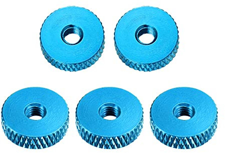 DTGN M4x4mm(DxH) Gerändelt Muttern - 5Pack - Gut für Möbel Ausrüstung - Daumen Schraube Verschlüsse - Blau