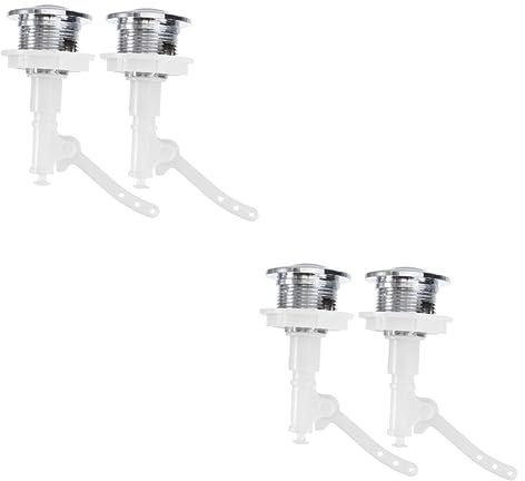 Housoutil 4 Stück Wc Taste Schalter Wc-spülschalter Toiletteninnen-ersatzkit Toilettentankabdeckung Teile Des Toilettentanks Wc-ersatz-druckknopf Spülkasten Kühlerdeckel Abs Panzer Weiß