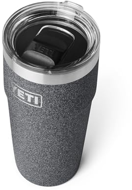 YETI Rambler Stackable Pint, Vacuum Insulated, Stainless Steel with MagSlider Lid, Black Stone