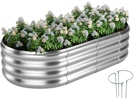 ZFHgarden Raised Garden Bed, 4x2x1ft Raised Beds for Gardening Outdoor for Vegetables Flowers Ground Planter Box，Galvanized Raised Garden Beds
