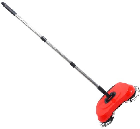 MAGICLULU Spazzatrice Rotante Con Manico Regolabile in Acciaio Resistente Scopa Paletta e Cestino Per Batterie Durature Pulizia Completa Pavimenti in Legno Piastrelle Marmo
