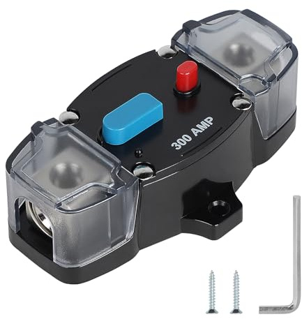 EFUTURETIME Schutzschalter 300A Sicherung 12v-48v mit manuellem Reset | Sicherungsautomat Leistungsschalter für Auto, Boot, Audio/Video System